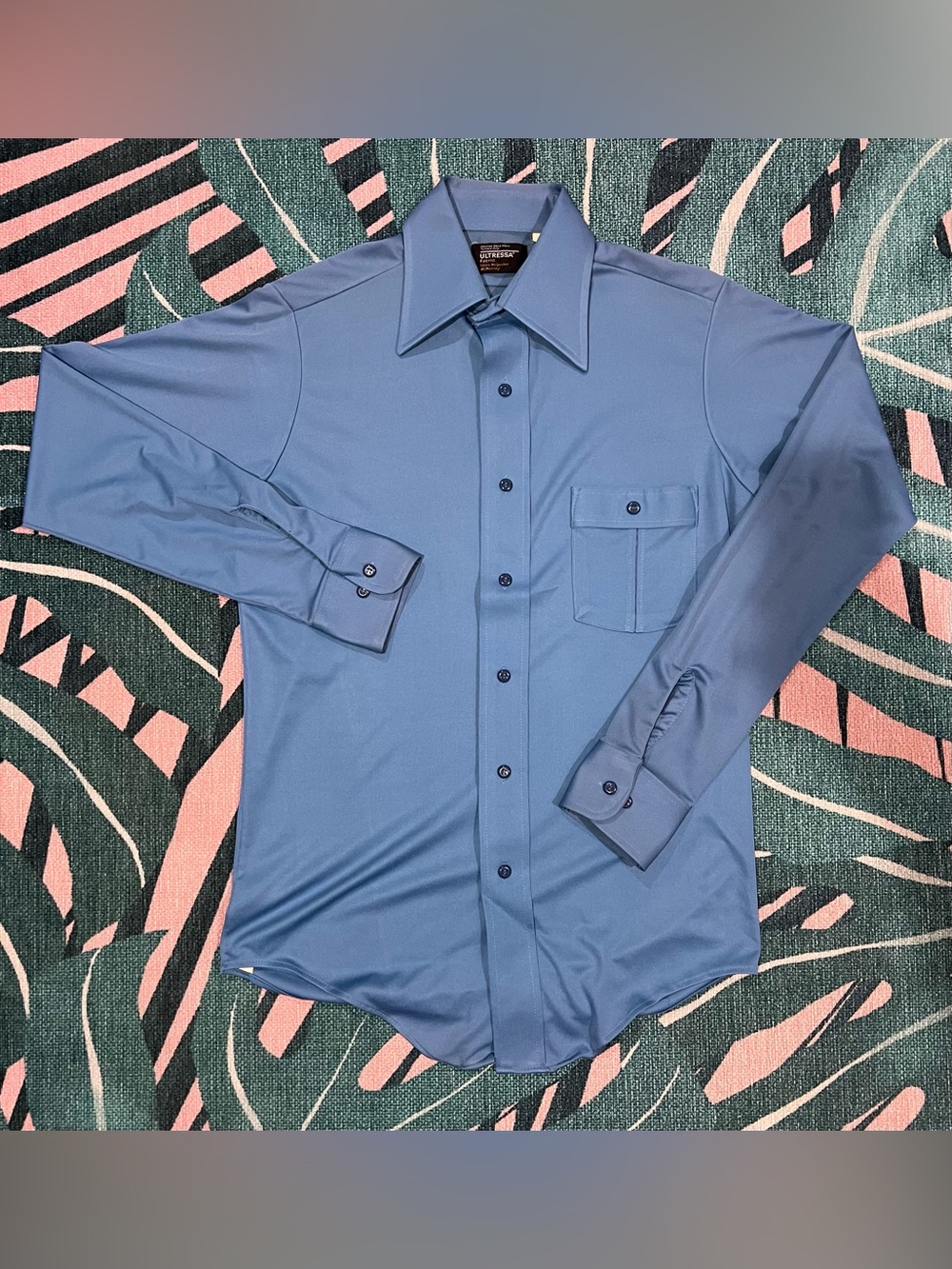 Vintage JC Penney Ultressa Butterfly Collar Button Up Shirt Blouse